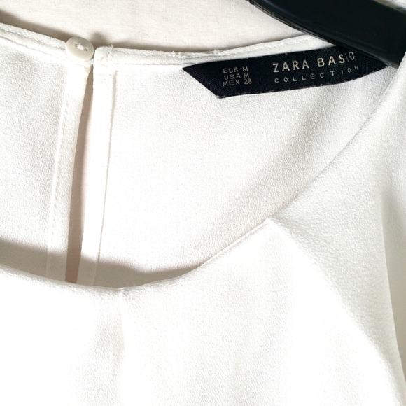 Zara Basic White Collared Shirt Sz M - Picture 2 of 7